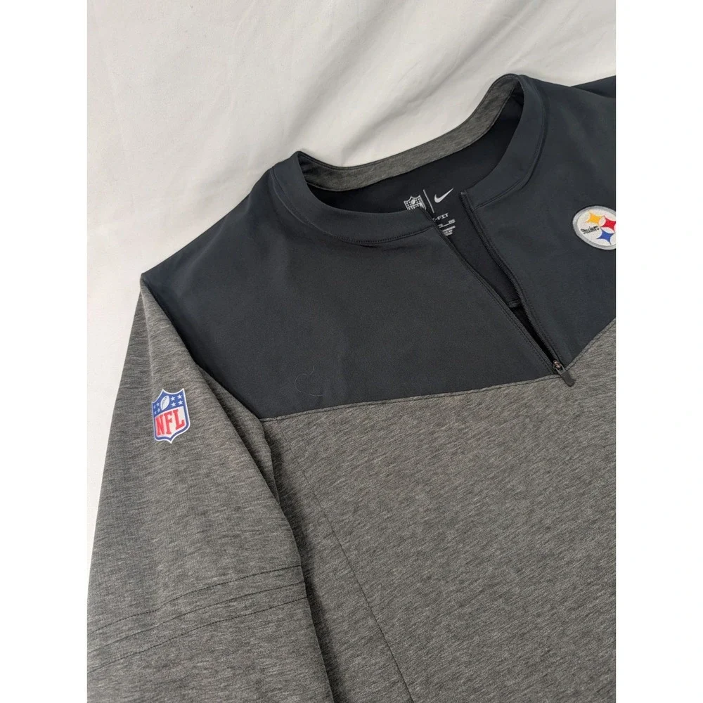 Nike Pittsburgh Steelers Quarter Zip Pullover Mens XXL Black Dri-FIT On Field
